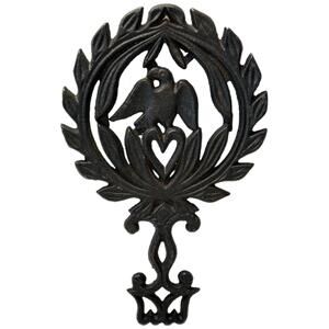 Vintage Wilton Cast Iron Footed American Patriotic Eagle Heart Trivet